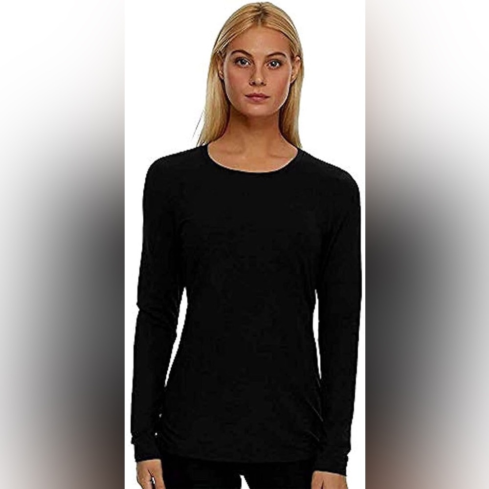 Felina-Black Basics Fitted Long Sleeve Tee Size M